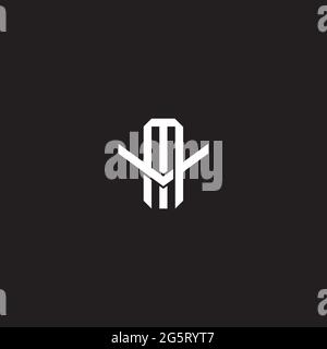 Initial letter overlapping interlock logo monogram line art style isolated on black background template Stock Vector