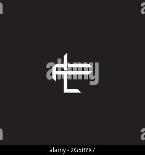 Initial letter overlapping interlock logo monogram line art style isolated on black background template Stock Vector