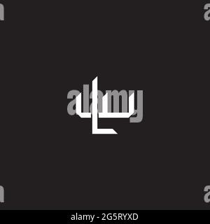 Initial letter overlapping interlock logo monogram line art style isolated on black background template Stock Vector