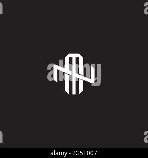 Initial letter overlapping interlock logo monogram line art style isolated on black background template Stock Vector