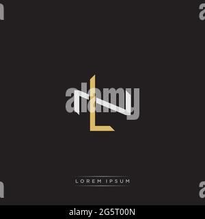 Initial letter overlapping interlock logo monogram line art style isolated on black background template Stock Vector