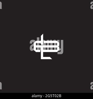 Initial letter overlapping interlock logo monogram line art style isolated on black background template Stock Vector