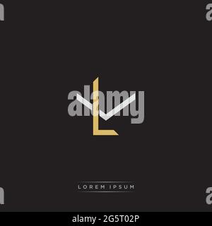 Initial letter overlapping interlock logo monogram line art style isolated on black background template Stock Vector