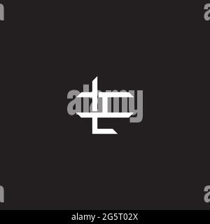 Initial letter overlapping interlock logo monogram line art style isolated on black background template Stock Vector