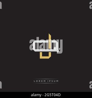 Initial letter overlapping interlock logo monogram line art style isolated on black background template Stock Vector