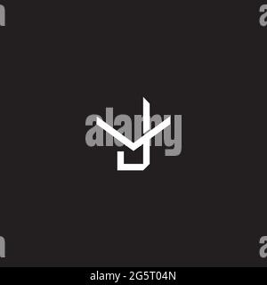 Initial letter overlapping interlock logo monogram line art style isolated on black background template Stock Vector