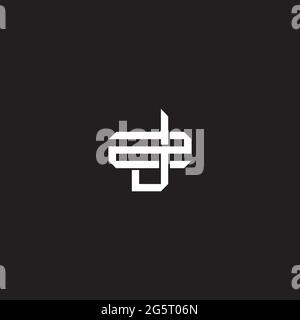 Initial letter overlapping interlock logo monogram line art style isolated on black background template Stock Vector