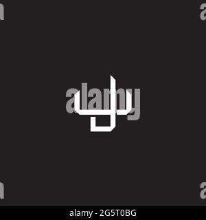 Initial letter overlapping interlock logo monogram line art style isolated on black background template Stock Vector