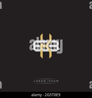 Initial letter overlapping interlock logo monogram line art style isolated on black background template Stock Vector