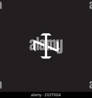 Initial letter overlapping interlock logo monogram line art style isolated on black background template Stock Vector