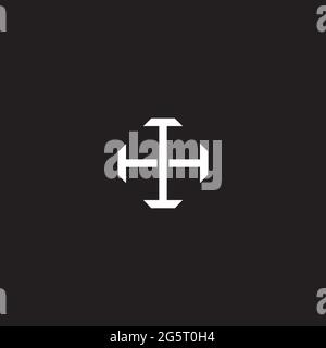 Initial letter overlapping interlock logo monogram line art style isolated on black background template Stock Vector