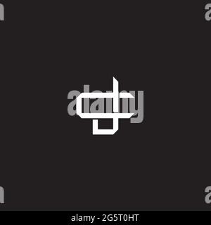 Initial letter overlapping interlock logo monogram line art style isolated on black background template Stock Vector