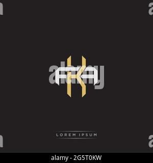 Initial letter overlapping interlock logo monogram line art style isolated on black background template Stock Vector