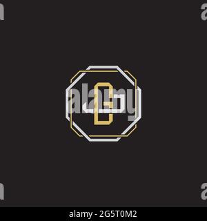 Initial letter overlapping interlock logo monogram line art style isolated on black background template Stock Vector