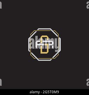 Initial letter overlapping interlock logo monogram line art style isolated on black background template Stock Vector
