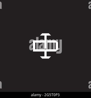 Initial letter overlapping interlock logo monogram line art style isolated on black background template Stock Vector