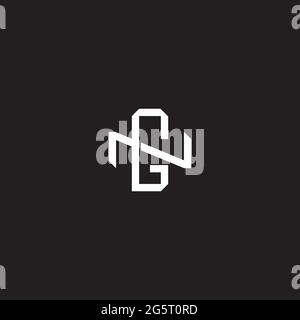 Initial letter overlapping interlock logo monogram line art style isolated on black background template Stock Vector