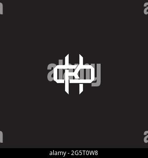 Initial letter overlapping interlock logo monogram line art style isolated on black background template Stock Vector