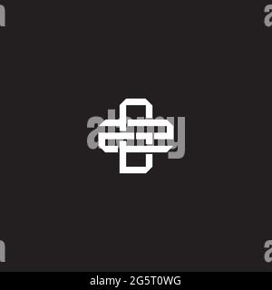 Initial letter overlapping interlock logo monogram line art style isolated on black background template Stock Vector