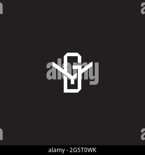 Initial letter overlapping interlock logo monogram line art style isolated on black background template Stock Vector
