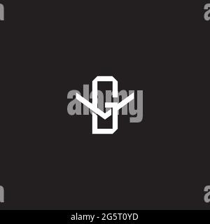 Initial letter overlapping interlock logo monogram line art style isolated on black background template Stock Vector