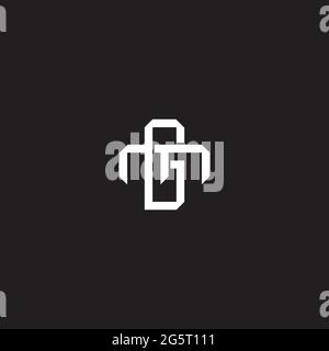 Initial letter overlapping interlock logo monogram line art style isolated on black background template Stock Vector