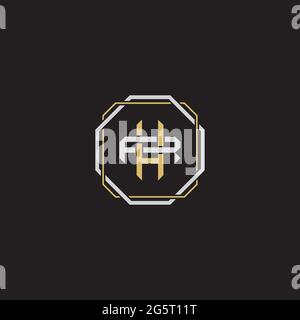 Initial letter overlapping interlock logo monogram line art style isolated on black background template Stock Vector