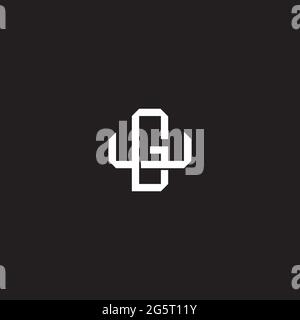 Initial letter overlapping interlock logo monogram line art style isolated on black background template Stock Vector