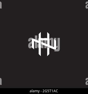 Initial letter overlapping interlock logo monogram line art style isolated on black background template Stock Vector