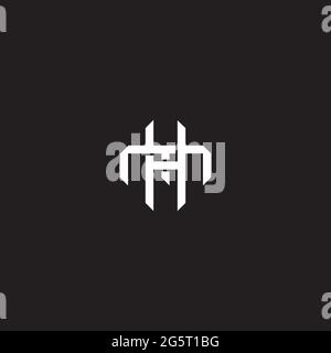 Initial letter overlapping interlock logo monogram line art style isolated on black background template Stock Vector