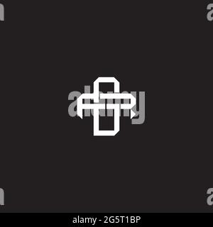 Initial letter overlapping interlock logo monogram line art style isolated on black background template Stock Vector