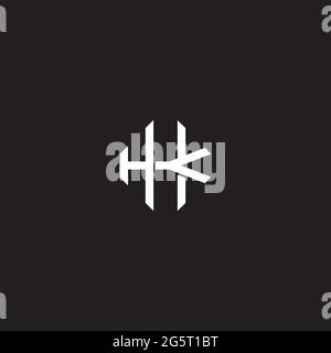 Initial letter overlapping interlock logo monogram line art style isolated on black background template Stock Vector