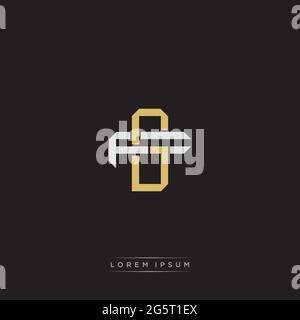 Initial letter overlapping interlock logo monogram line art style isolated on black background template Stock Vector