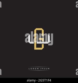 Initial letter overlapping interlock logo monogram line art style isolated on black background template Stock Vector