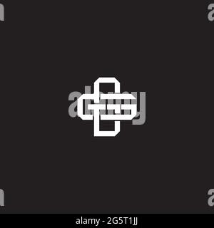 Initial letter overlapping interlock logo monogram line art style isolated on black background template Stock Vector