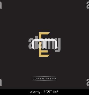 Initial letter overlapping interlock logo monogram line art style isolated on black background template Stock Vector