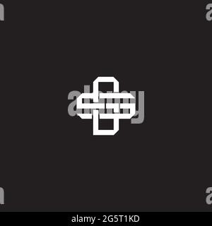 Initial letter overlapping interlock logo monogram line art style isolated on black background template Stock Vector
