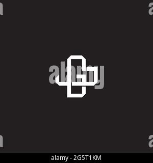 Initial letter overlapping interlock logo monogram line art style isolated on black background template Stock Vector
