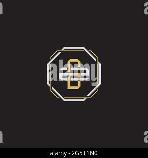 Initial letter overlapping interlock logo monogram line art style isolated on black background template Stock Vector
