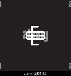 Initial letter overlapping interlock logo monogram line art style isolated on black background template Stock Vector