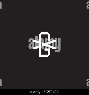 Initial letter overlapping interlock logo monogram line art style isolated on black background template Stock Vector