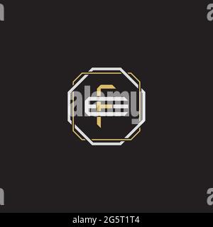 Initial letter overlapping interlock logo monogram line art style isolated on black background template Stock Vector