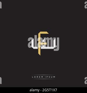 Initial letter overlapping interlock logo monogram line art style isolated on black background template Stock Vector