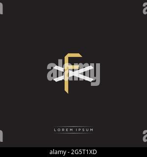Initial letter overlapping interlock logo monogram line art style isolated on black background template Stock Vector