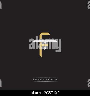 Initial letter overlapping interlock logo monogram line art style isolated on black background template Stock Vector