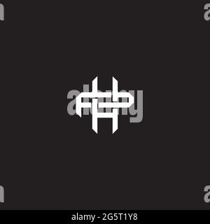 Initial letter overlapping interlock logo monogram line art style isolated on black background template Stock Vector