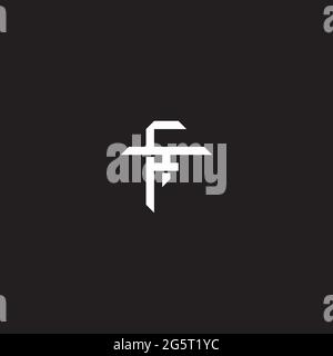 Initial letter overlapping interlock logo monogram line art style isolated on black background template Stock Vector
