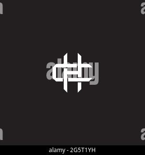 Initial letter overlapping interlock logo monogram line art style isolated on black background template Stock Vector