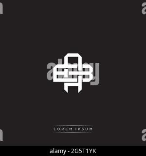 Initial letter overlapping interlock logo monogram line art style isolated on black background template Stock Vector