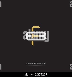 Initial letter overlapping interlock logo monogram line art style isolated on black background template Stock Vector